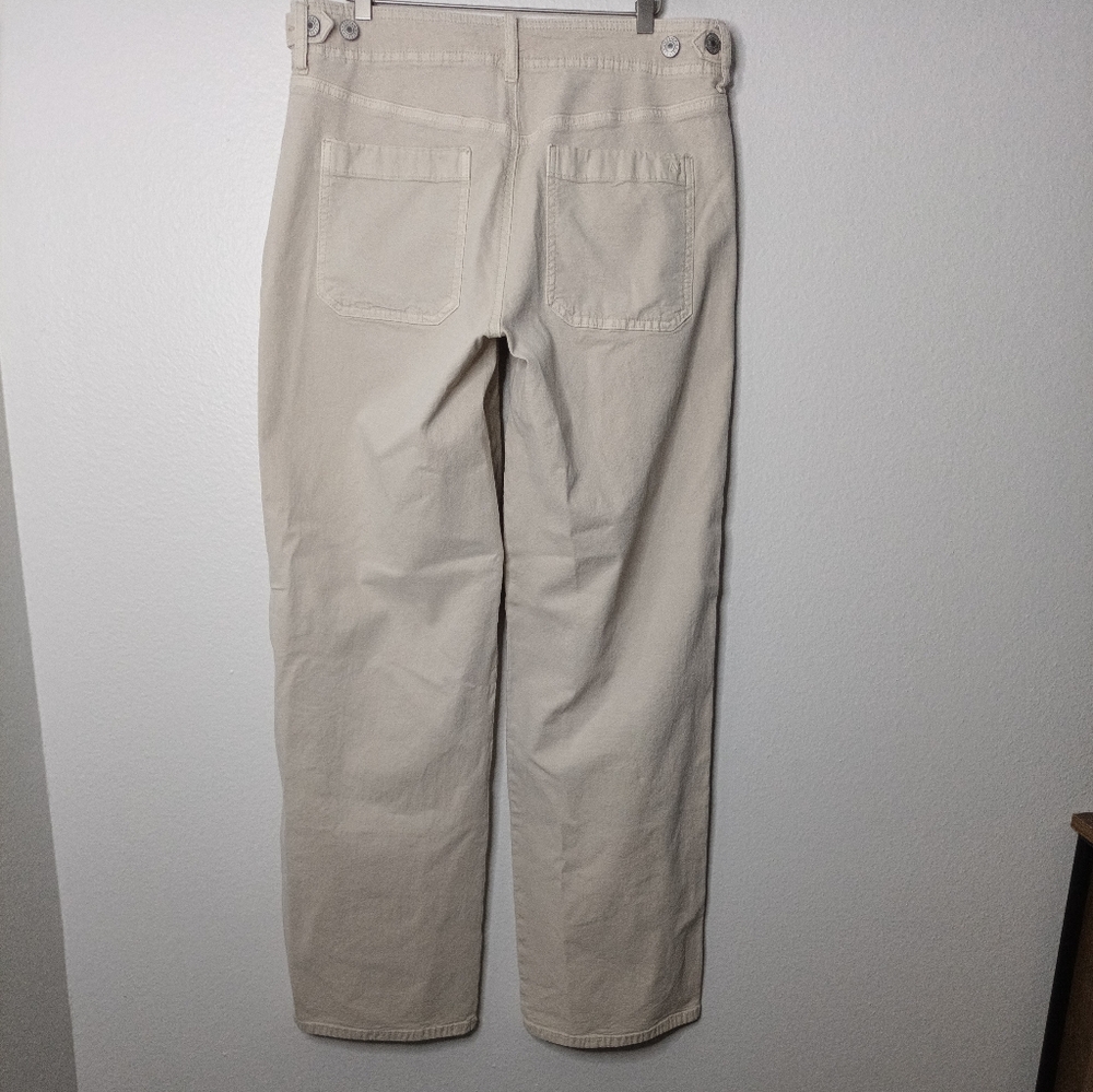 AE Stovepipe Wide Legs Tan Casual Pants Preppy Normcore Y2k Long/ Tall Length - Picture 7 of 11